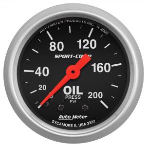AutoMeter 2-1/16in. OIL PRESSURE,  0-200 PSI - 3322