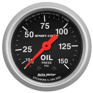 AutoMeter 2-1/16in. OIL PRESSURE,  0-150 PSI - 3323