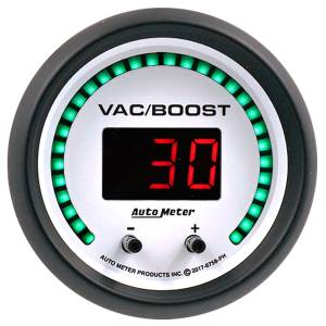 AutoMeter 2-1/16in. TWO CHANNEL VAC/BOOST/FLUID PRESSURE,  SELECTABLE SCALE PSI/BAR - 6758-PH
