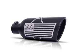 Gibson Performance Exhaust Patriot Flag Rolled Edge Angle Exhaust Tip - 71-1014