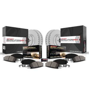 Power Stop PowerStop-Front and Rear Genuine Geomet Coated Rotor and Low-Dust Ceramic Brake Pad Kit - CRK4132