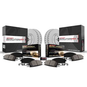 Power Stop PowerStop-Front and Rear Genuine Geomet Coated Rotor and Low-Dust Ceramic Brake Pad Kit - CRK6408