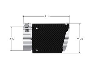 MBRP Exhaust - MBRP Exhaust Carbon Fiber Exhaust Tip,  3 in. Inlet Dia./4 Outlet Dia. - T5188CF - Image 2