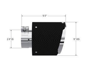 MBRP Exhaust - MBRP Exhaust Carbon Fiber Exhaust Tip,  2.5 in. Inlet Dia./5 in. Outlet Dia. - T5190CF - Image 2