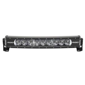 Rigid Industries The stylish versatility of the RIGID Radiance lighting family just got better with Radiance+Curved RBGW Light Bars. These bars are featured packed and provide the user with the ability to toggle between eight available backlight options. 