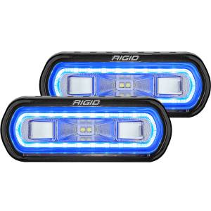 Rigid Industries - Rigid Industries SR-L SERIES OFF-ROAD SPREADER LED LIGHT POD 3 WIRE SURFACE MOUNT WITH BLUE HALO PAIR - 53121 - Image 1