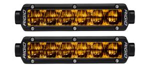 Rigid Industries - Rigid Industries SAE J583 COMPLIANT SELECTIVE YELLOW FOG LIGHT PAIR SR-SERIES PRO 6 INCH STREET LEGAL SURFACE MOUNT - 906704 - Image 1