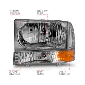 Anzo USA - Anzo USA Crystal Headlight Set,  Clear Lens - 111081 - Image 4