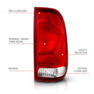 Anzo USA - Anzo USA Tail Light Assembly,  Red/Clear Lens - 311307 - Image 5