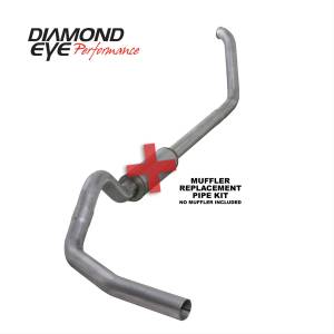Diamond Eye Performance Turbo Back Exhaust For 00-03.5 Ford F250/F350 Superduty 7.3L 4 Inch Single Pass No Muffler Aluminum - K4319A-RP
