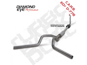 Diamond Eye Performance Turbo Back Exhaust 94-97.5 F250/F350 4 inch Single In/Out Out Split Rear/Side With Muffler Stainless - K4308S