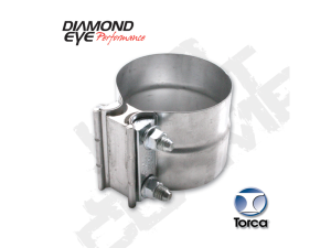 Diamond Eye Performance Exhaust Clamp 4 Inch Aluminized Torca Lap-Joint Clamp - L40AA