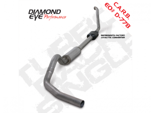 Diamond Eye Performance Turbo Back Exhaust 94-97.5 F250/F350 4 inch Single In/ Single Out Pass With Muffler Stainless - K4306S