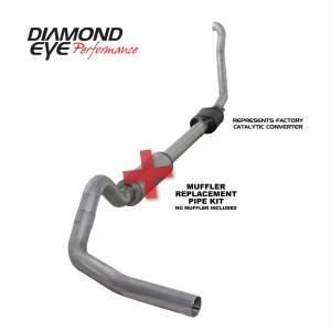 Diamond Eye Performance Turbo Back Exhaust 94-97.5 Ford F250/F350 Superduty 7.3L 4 Inch Single Pass No Muffler Aluminum - K4306A-RP