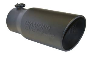 Diamond Eye Performance - Diamond Eye Performance Exhaust Pipe Tip 4 In. Inlet X 5 In. Outlet X 12 In. Rolled Angle Black Powdercoat Exhaust Tip - 4512BRA-DEBK - Image 2