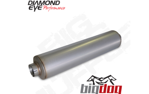 Diamond Eye Performance Exhaust Muffler 5 In. Inlet/Outlet Chambered Big Dog Baffled Aluminized Steel - 800465
