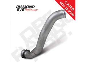 Diamond Eye Performance Exhaust Downpipe 4 Inch Inlet/Outlet No Sensor Bung Aluminized 08-10 F250/F350 Race Use Only - 125102