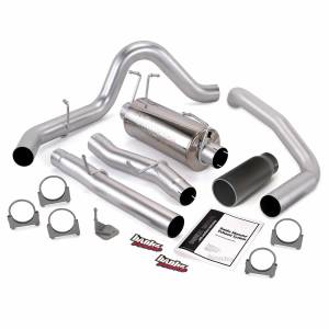 Banks Power Monster Exhaust System Single Exit Black Round Tip 03-07 Ford 6.0L CCLB - 48787-B