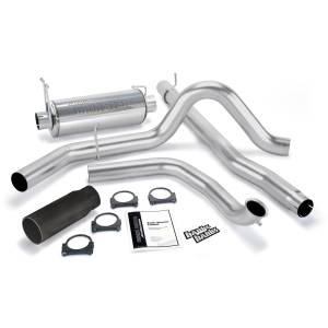 Banks Power Monster Exhaust System Single Exit Black Round Tip 99-03 Ford 7.3L without Catalytic Converter - 48656-B