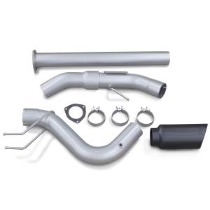 Banks Power Monster Exhaust System Single Exit Black Ob Round Tip 2017-2022 Ford Super Duty 6.7L Diesel - 49794-B