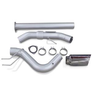 Banks Power Monster Exhaust System Single Exit Chrome Ob Round Tip 2017- 2022 Ford Super Duty 6.7L Diesel - 49794