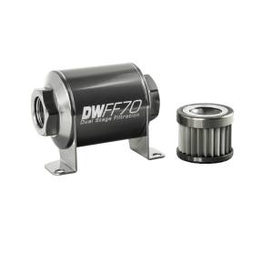 DeatschWerks - DeatschWerks Stainless Steel 10AN 10 Micron Universal Inline Fuel Filter Housing Kit (70mm) - 8-03-070-010K - Image 2