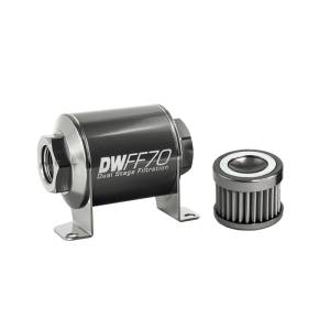DeatschWerks - DeatschWerks Stainless Steel 8AN 40 Micron Universal Inline Fuel Filter Housing Kit (70mm) - 8-03-070-040K - Image 2