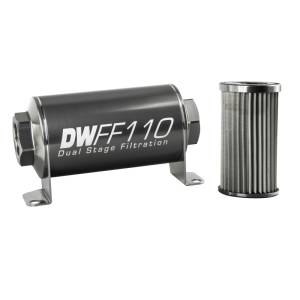 DeatschWerks - DeatschWerks Stainless Steel 10AN 10 Micron Universal Inline Fuel Filter Housing Kit (110mm) - 8-03-110-010K - Image 2