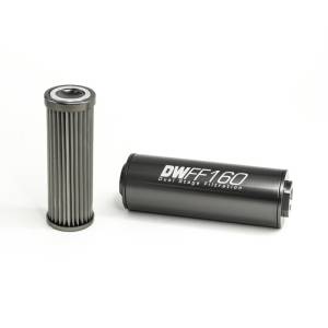 DeatschWerks - DeatschWerks Stainless Steel 8AN 10 Micron Universal Inline Fuel Filter Housing Kit (160mm) - 8-03-160-010K - Image 1