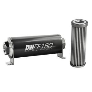 DeatschWerks - DeatschWerks Stainless Steel 8AN 40 Micron Universal Inline Fuel Filter Housing Kit (160mm) - 8-03-160-040K - Image 1