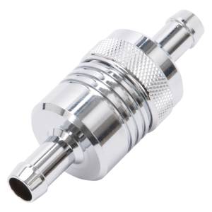 Edelbrock - Edelbrock Fuel Filter Aluminum 3In X 01/ 1/8In 3/8In Inlet/Outlet Chrome - 8136 - Image 3