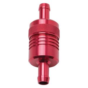 Edelbrock - Edelbrock Fuel Filter Aluminum 3In X 01/ 1/8In 3/8In Inlet/Outlet Red - 8139 - Image 2