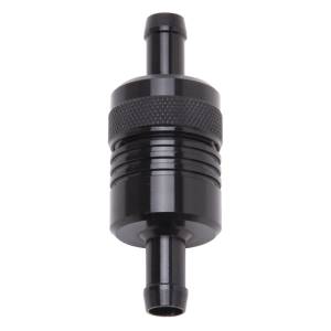 Edelbrock - Edelbrock Fuel Filter Aluminum 3In X 01/ 1/8In 3/8In Inlet/Outlet Black - 8157 - Image 1