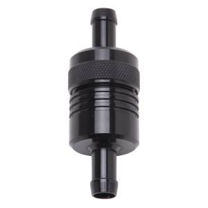 Edelbrock - Edelbrock Fuel Filter Aluminum 3In X 01/ 1/8In 3/8In Inlet/Outlet Black - 8157 - Image 2
