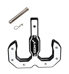 GEN-Y Hitch Hulk 2.0 16K Tow Hook 2in Shank w/GH-099 Pin/GH-011 Clip - Black/White - GH-0070-W