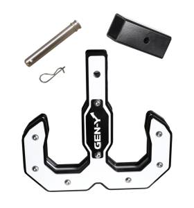 GEN-Y Hitch Hulk 2.0 16K Tow Hook 2in Shank w/GH-009 Reducer Sleeve/GH-099 Pin/GH-011 Clip - Black/White - GH-0071-W
