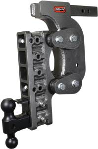 GEN-Y Hitch The Boss Torsion-Flex 2in Shank 17.5in Drop 16K Hitch w/GH-051 Dual-Ball/Pintle Lock/Stab Kit - GH-1426
