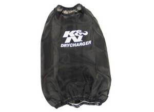 K&N Engineering - K&N Engineering Drycharger Round Tapered Air Filter Wrap 6.5in Base ID/4.5in Top ID/7in H - Black - RF-1032DK - Image 1