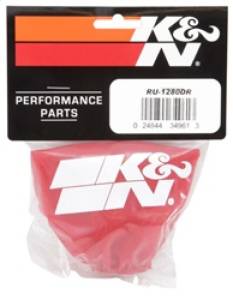 K&N Engineering - K&N Engineering Drycharger Air Filter Wrap - Round Straight - Red Closed Top 3in Inside Dia x 4in Height - RU-1280DR - Image 5