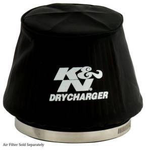 K&N Engineering - K&N Engineering Black Drycharger 6.25in Base ID / 4.375in Top ID / 4.125in Height Air Filter Wrap - RU-5163DK - Image 1