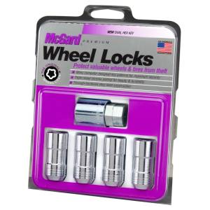 McGard Wheel Lock Nut Set - 4pk. (Cone Seat) M14X1.5 / 21mm & 22mm Dual Hex / 1.965in. L - Chrome - 24210