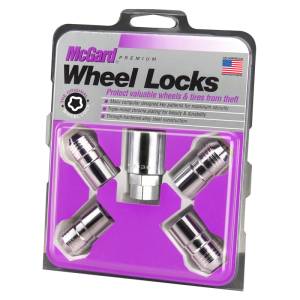 McGard Wheel Lock Nut Set - 4pk. (Cone Seat) M14X1.5 / 21mm & 22mm Dual Hex / 1.639in. L - Chrome - 24215
