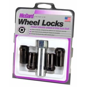 McGard Wheel Lock Nut Set - 4pk. (Tuner / Cone Seat) M14X1.5 / 1in. Hex / 1.935in. Length - Black - 25112