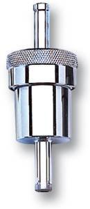 Russell - Russell Performance Chrome Street Fuel Filter (3in Length 1-1/8in diameter 5/16in inlet/outlet) - 645060 - Image 1