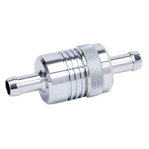 Russell - Russell Performance Chrome Street Fuel Filter (3in Length 1-1/8in diameter 3/8in inlet/outlet) - 645120 - Image 3