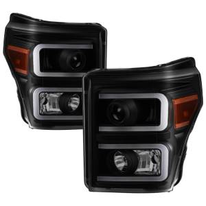 SPYDER Xtune Ford Super Duty 11-16 Projector Headlights Light Bar Drl Black Smoked PRO-JH-FS11-LBBRL-BSM - 9034930