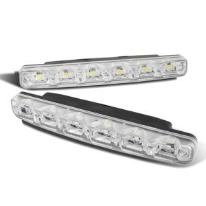 SPYDER Xtune G2 Universal Drl 6 White LED X 0.5W Day Time Running Lights Clear CBL-DRL-6LED3W-C - 9932915