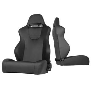 SPYDER Xtune Srt Style Racing Seat Pu (Double Slider) Black/Black Driver Side RST-SRT-01-BK-DR - 9933912