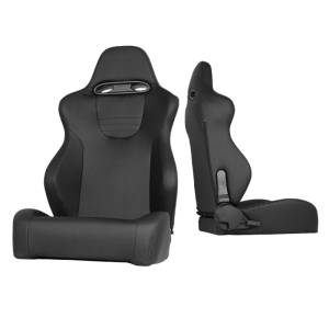 SPYDER Xtune Srt Style Racing Seat Pu (Double Slider) Black/Black Passenger Side RST-SRT-01-BK-PA - 9933929