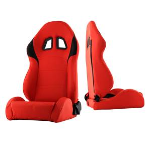 SPYDER Xtune Xm-Ii Racing Seat Pu (Double Slider) Red/Black Driver Side RST-XM2-01-RDB-DR - 9933950